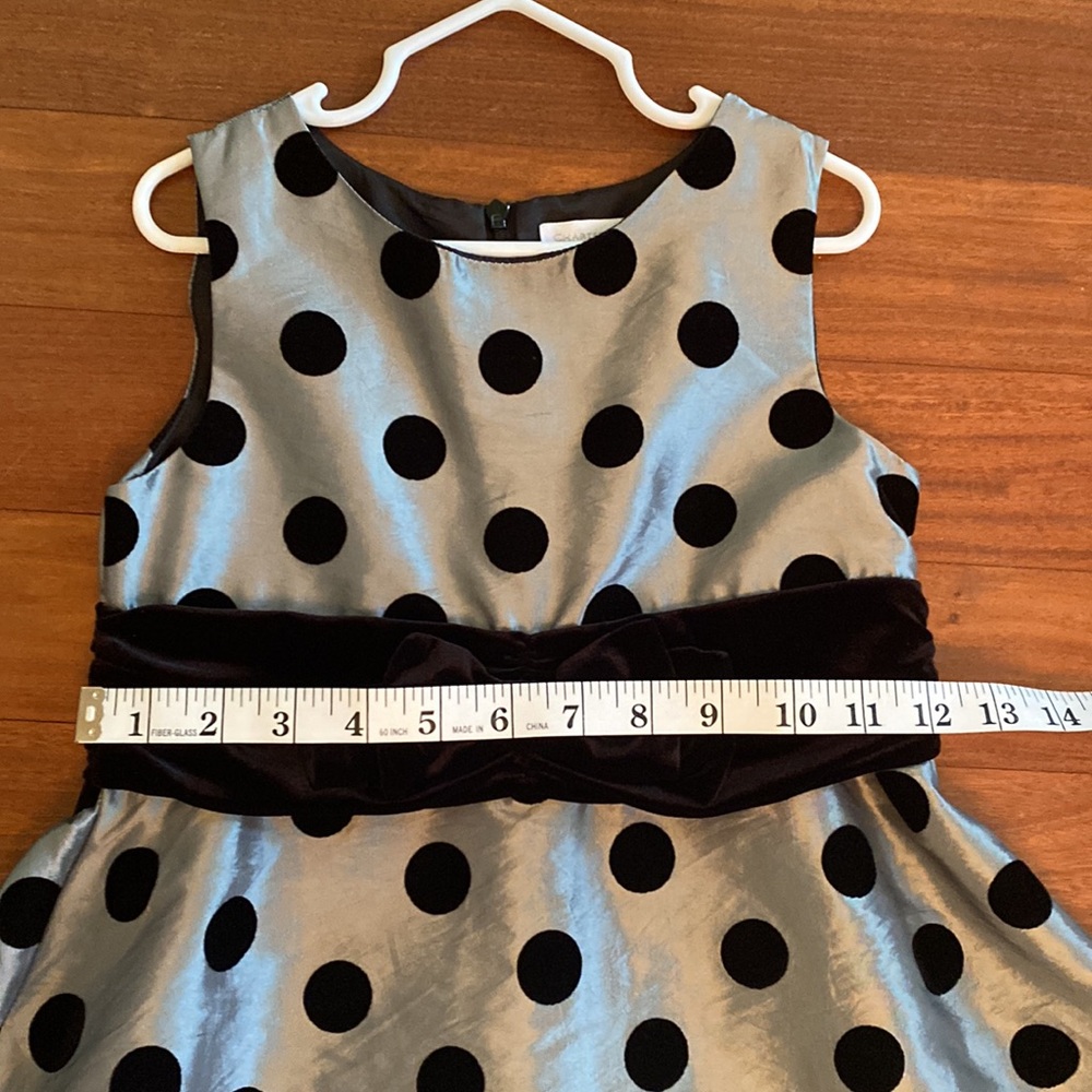 Charter Club LIKE NEW beautiful, gray & black metallic shiny girls dress - Sz 6 - Picture 11 of 16